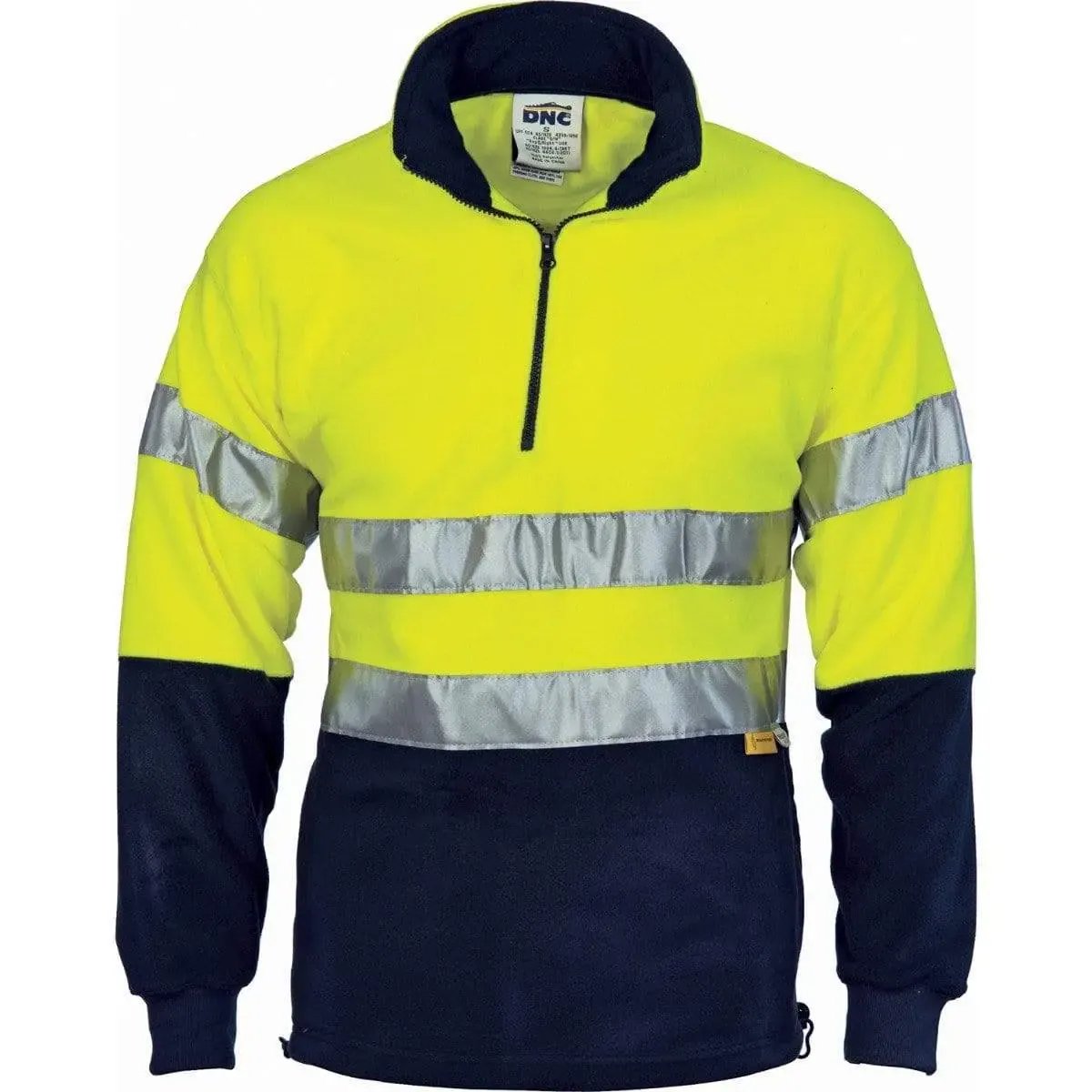 Dnc Workwear Hi-vis Two-tone 1/2 Zip Polar Fleece With 3m Reflective Tape - 3829
